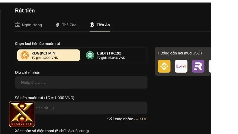 Các lưu ý khi rút tiền Xengclub