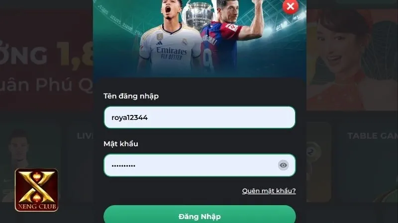 Hướng dẫn đăng nhập Xengclub
